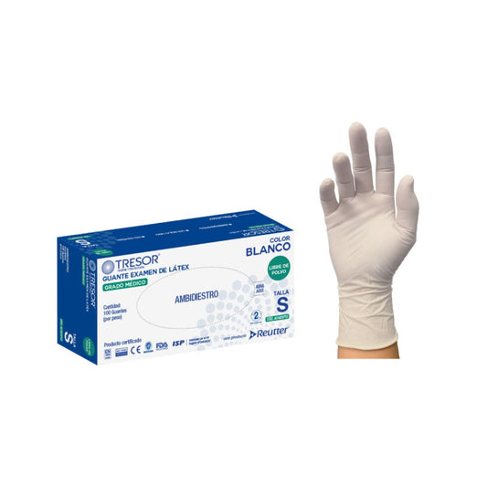 Guantes Latex de Examinacion Sin Polvo